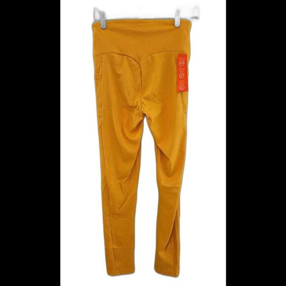 Jvini Sport High-Waisted Yellow Yoga Leggings with Pockets NWT Size Medium - Picture 2 of 5